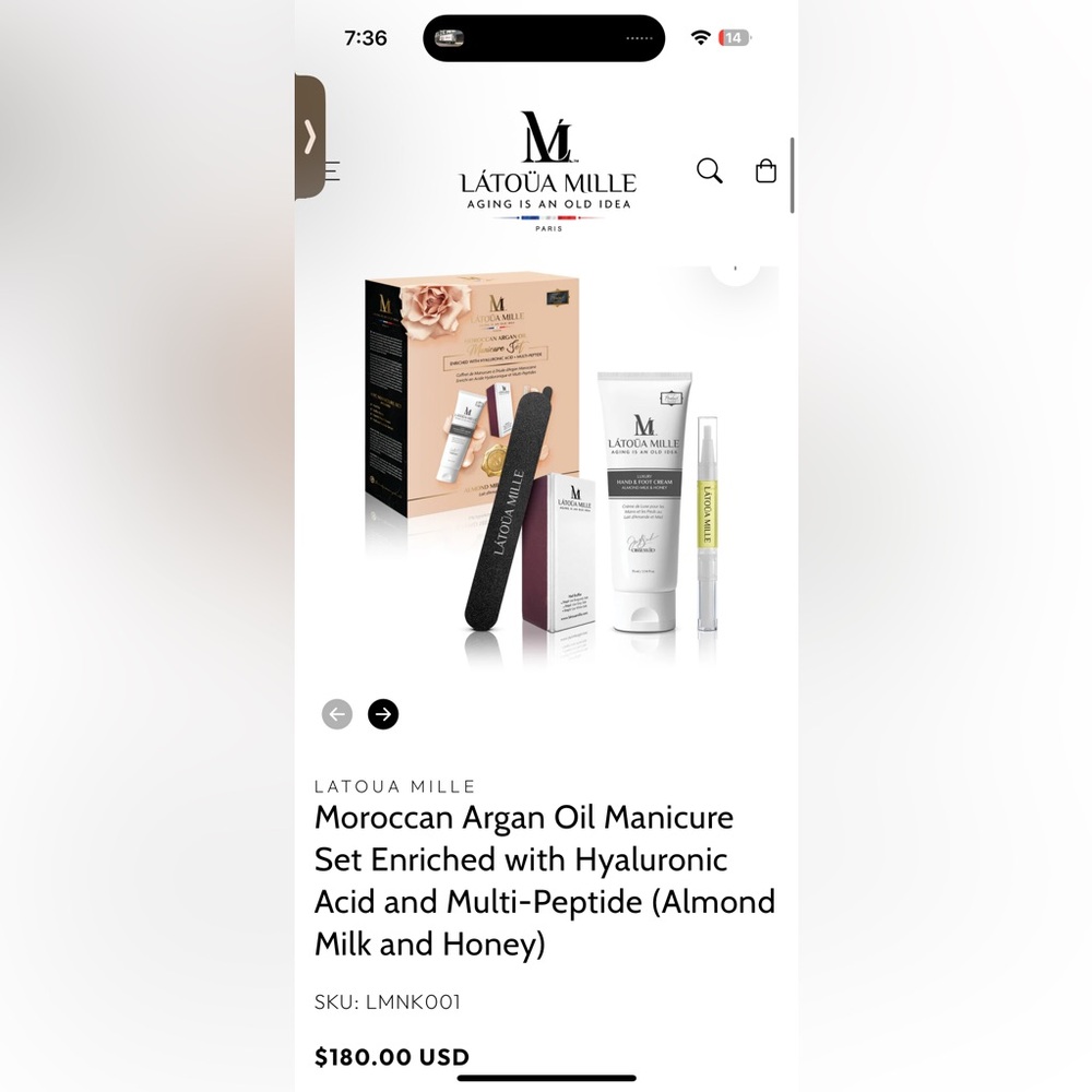 Moroccan Argan Oil Manicure Set - White and Black